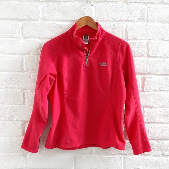 The North Face Sweaters - The North Face Hot Pink Fuchsia Half Zip Fleece Sweater Pullover Medium M 4 6
